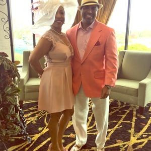 Dusty rose Lace back pleated dress